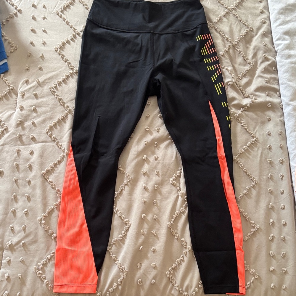Nike Air Black and Orange Athletic Leggings